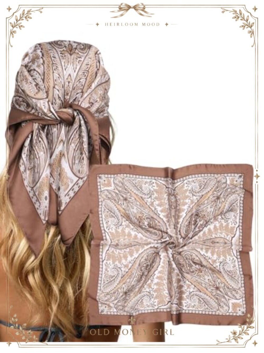 Satin Head Hair Scarf Bandana Silk Neck Wrap 27.5" Square